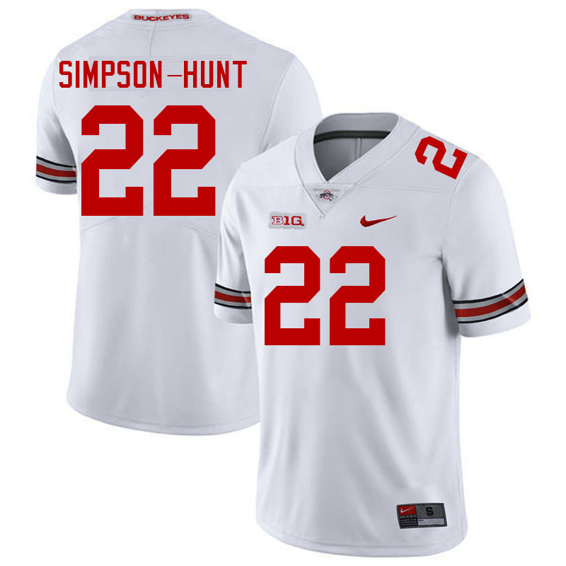 Men #22 Calvin Simpson-Hunt Ohio State Buckeyes College Football Jerseys Stitched-White